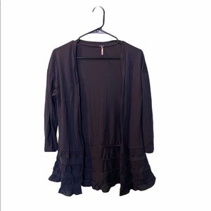 Dark Gray Ruffled Cardigan